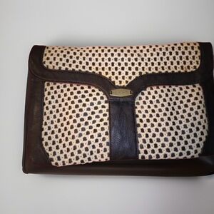 O'NEILL clutch Super cute! Black with crochet beige cover NWT hippie crochet